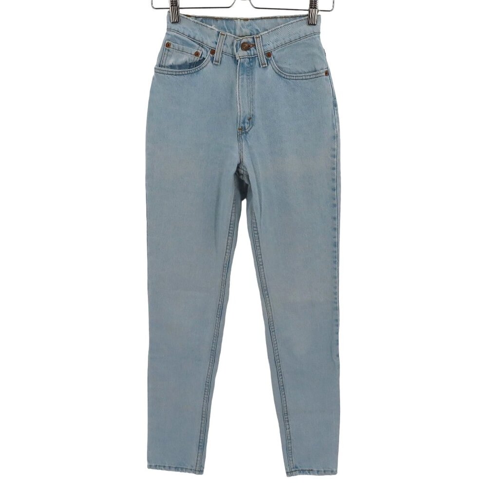 VTG Levis Juniors 3 512 Slim Fit Tapered Light Blue Wash Denim Jeans 1993 90s